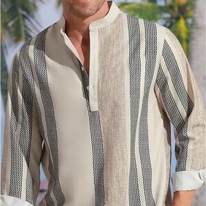 NEW HARDDADDY 100% Bamboo Boho Hippie Beachy Cruise Vacation Sz L Blue Color HCS